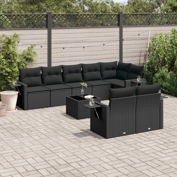 vidaXL Garden Sofa Set Black