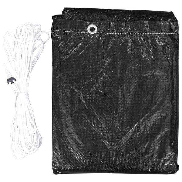 vidaXL Garden Furniture Cover Set of 2 Black Polyethylene
