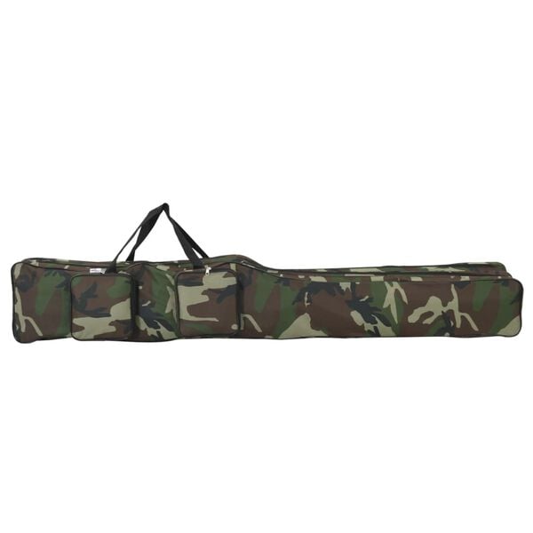 vidaXL Fishing Rod Bag Green Camouflage 63" Oxford Fabric