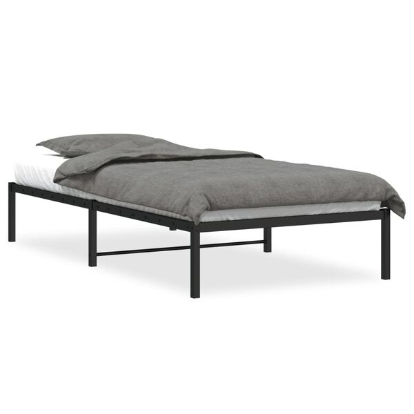 vidaXL Metal Bed Frame without Mattress Black 42.1"x79.9"