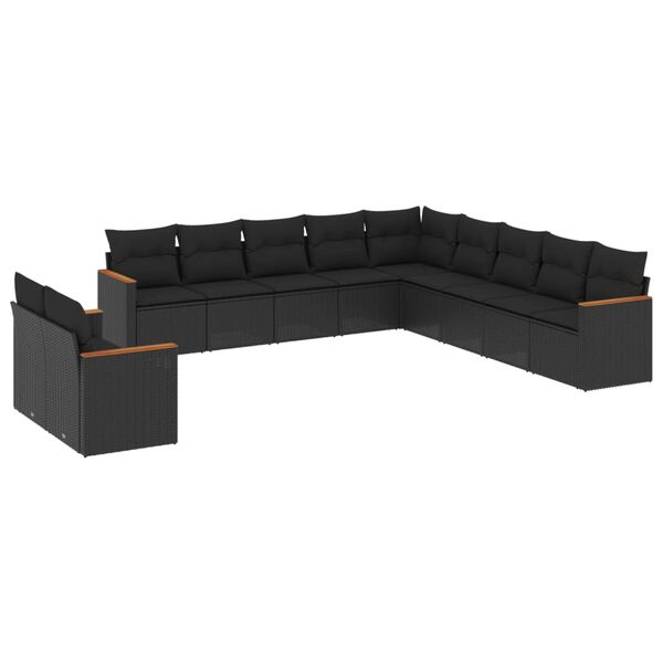 vidaXL Garden Sofa Set Black