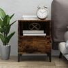 vidaXL Bedside Cabinet Smoked Oak Engineered wood, metal 15.7x13.8x19.7 in