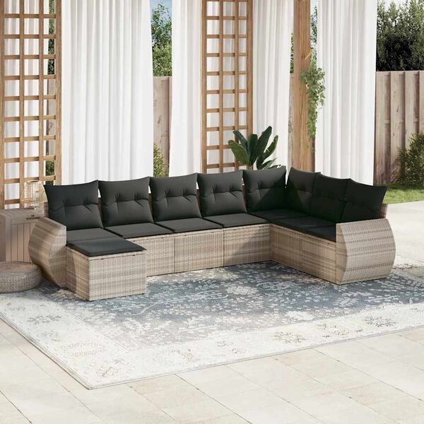 vidaXL Garden Sofa Set Light Grey, Dark Grey