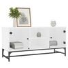 vidaXL TV Cabinet White Engineered wood, glass, steel Medium TV Cabinet