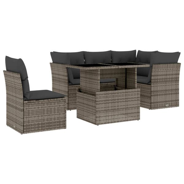 vidaXL Garden Sofa Set Grey