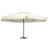 vidaXL Garden Parasol Sand White Polyester with PA coating, Aluminum, Steel