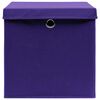 vidaXL Storage Box Set of 4 Purple Non-woven fabric (100% polyester)