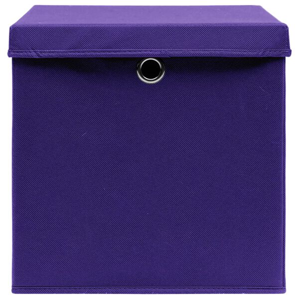 vidaXL Storage Box Set of 4 Purple Non-woven fabric (100% polyester)