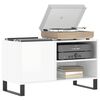vidaXL Record Cabinet Glossy White Engineered Wood, Iron Medium