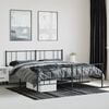 vidaXL Bed Frame Black Powder-coated steel King Bed Frame Rectangular