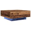 vidaXL Coffee Table Old Wood and Blue 31.50 x 31.50 x 12.20 in