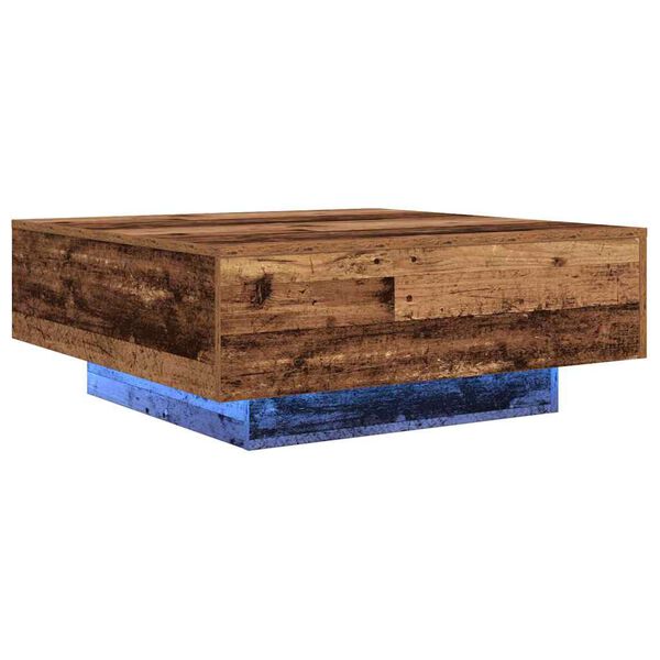 vidaXL Coffee Table Old Wood and Blue 31.50 x 31.50 x 12.20 in