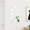 vidaXL LED Light Mirror Silver Glass 27.6 x 15.7 in Wall Mirror