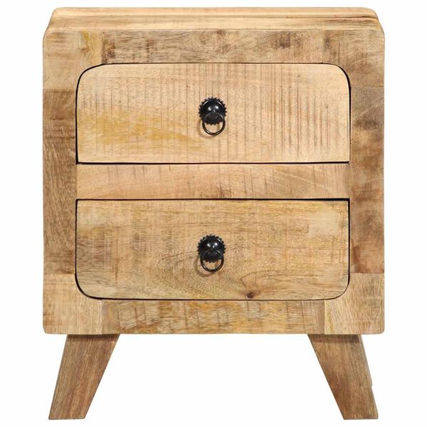 vidaXL Nightstand Rough Mango Solid Mango Wood 15.7x12.6x18.1 in