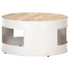 vidaXL Coffee Table White Mango Wood, Powder-Coated Iron Medium Durable