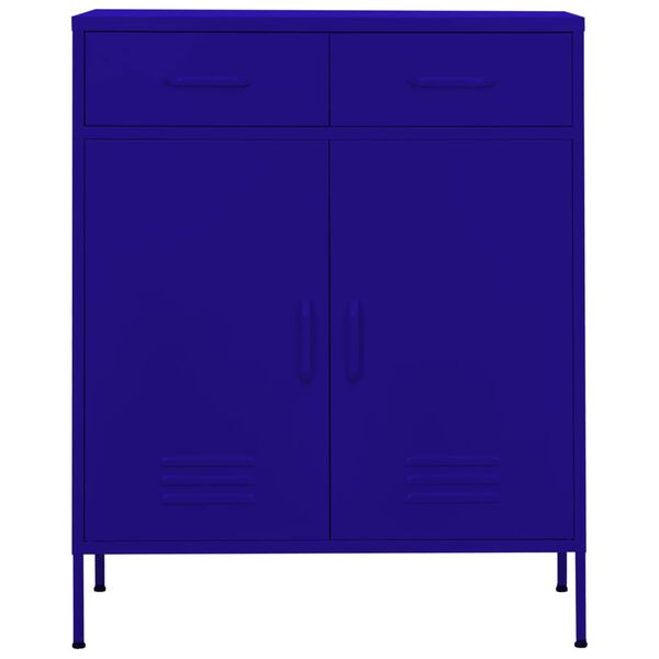 vidaXL Storage Cabinet Navy Blue Steel Medium Storage Cabinet