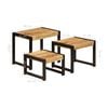vidaXL Side Table Set of 3 Brown and Black