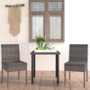 vidaXL Dining Set Grey Poly rattan Small Durable Garden Dining Set