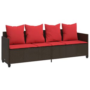 vidaXL Sun Lounger Brown, Red