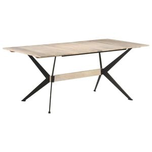 vidaXL Dining Table Bleached Solid mango wood 70.9 x 35.4 in Durable