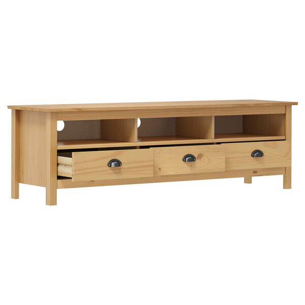 vidaXL TV Cabinet Honey brown Solid pine wood Large TV Cabinet