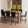 vidaXL Garden Bar Set Black, Table - Natural Wood