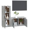 vidaXL TV Cabinet Set Set of 2 Concrete Grey Engineered Wood Medium