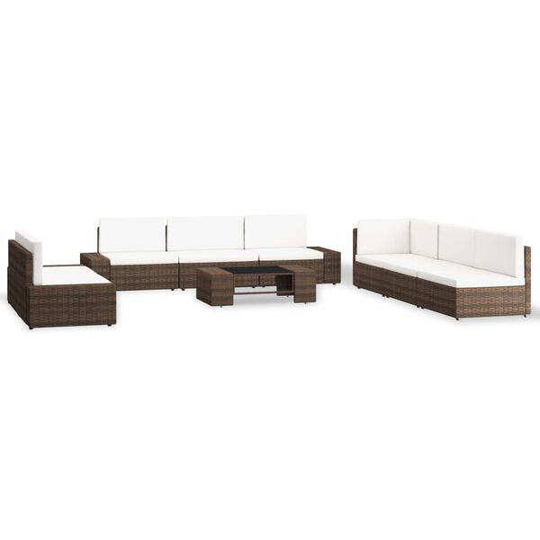 vidaXL Garden Lounge Set Brown and cream white