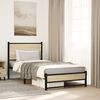 vidaXL Bed Frame Sonoma oak Steel, engineered wood Twin Metal Bed Frame