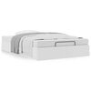 vidaXL Ottoman Bed Frame White Faux leather, metal, plywood, engineered wood
