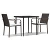 vidaXL Garden Dining Set Brown, Black, Cream White