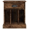 vidaXL Bedside Cabinet Smoked Oak Engineered wood 16.9 x 14.2 x 19.7 in