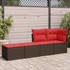 vidaXL 2 Piece Patio Sofa Set with Cushions Brown Poly Rattan Acacia