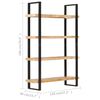 vidaXL 4-Tier Bookcase 47.2"x15.7"x70.9" Rough Mango Wood