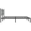 vidaXL Metal Bed Frame without Mattress with Headboard Black 63"x78.7"