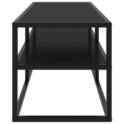 vidaXL TV Cabinet Black with Black Glass 47.2"x15.7"x15.7"