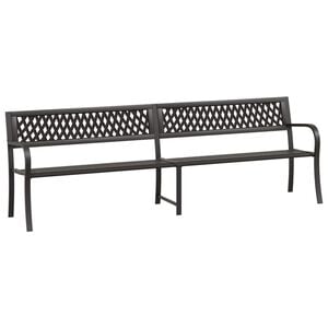vidaXL Garden Bench Black Powder-coated steel, plastic Large Durable
