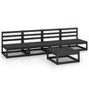 vidaXL Garden Lounge Set Black Solid Pinewood 5 Piece Set Modular
