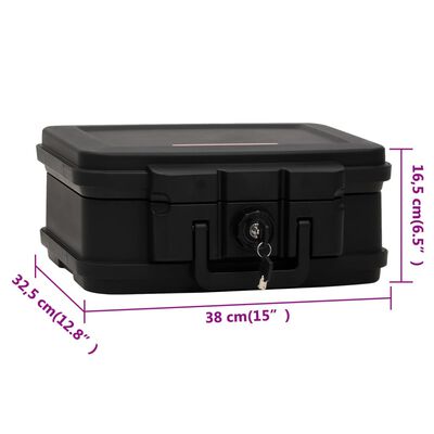 vidaXL Safe Box Black 15"x12.8"x6.5" Polypropylene