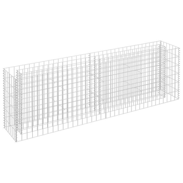 vidaXL Gabion Raised Bed Silver Galvanized steel 70.9 x 11.8 x 23.6 in