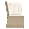 vidaXL Patio Sofa Beige PE rattan Single Adjustable Feet Garden Sofa