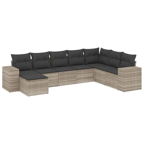 vidaXL Garden Sofa Set Light grey