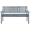 vidaXL Bench Grey Solid eucalyptus wood 59.1 in wide Durable Bench