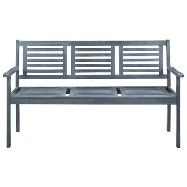 vidaXL Bench Grey Solid eucalyptus wood 59.1 in wide Durable Bench