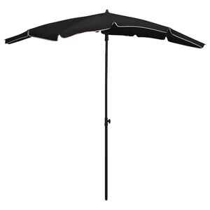 vidaXL Garden Parasol Black Polyester 78.7 x 51.2 in Collapsible