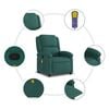 vidaXL Massage Recliner Chair Dark Green