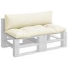 vidaXL Pallet Cushion Set of 2 Cream 100% Polyester 43.3 x 22.8 x 3.9 in