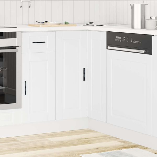 vidaXL Kitchen Corner Base Cabinet White Engineered Wood Standard
