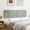 vidaXL Headboard Cushion Light Grey Velvet 59.8 in Removable Covers