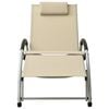 vidaXL Sun Lounger Cream and silver Textilene, Powder-coated Aluminum